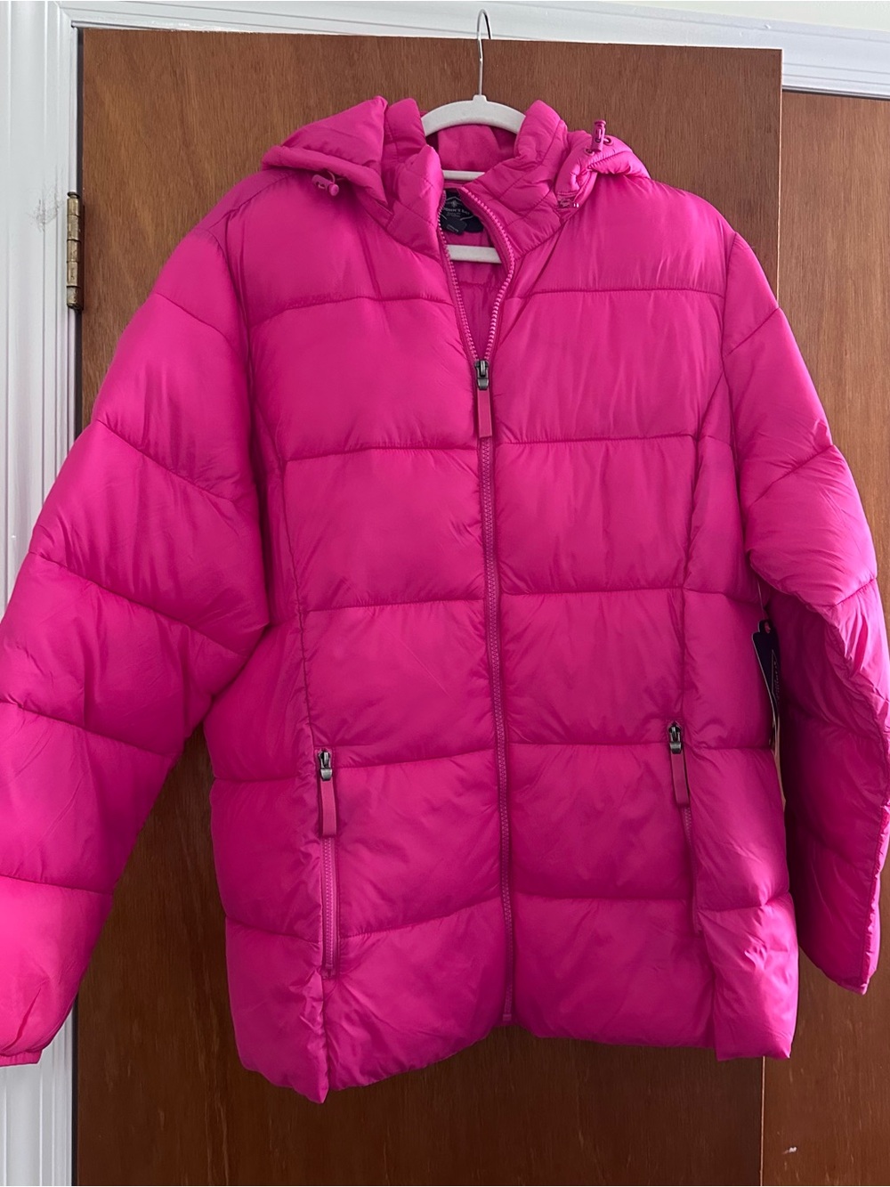 Bright Pink Hooded Puffer Jacket - new w/ tags
